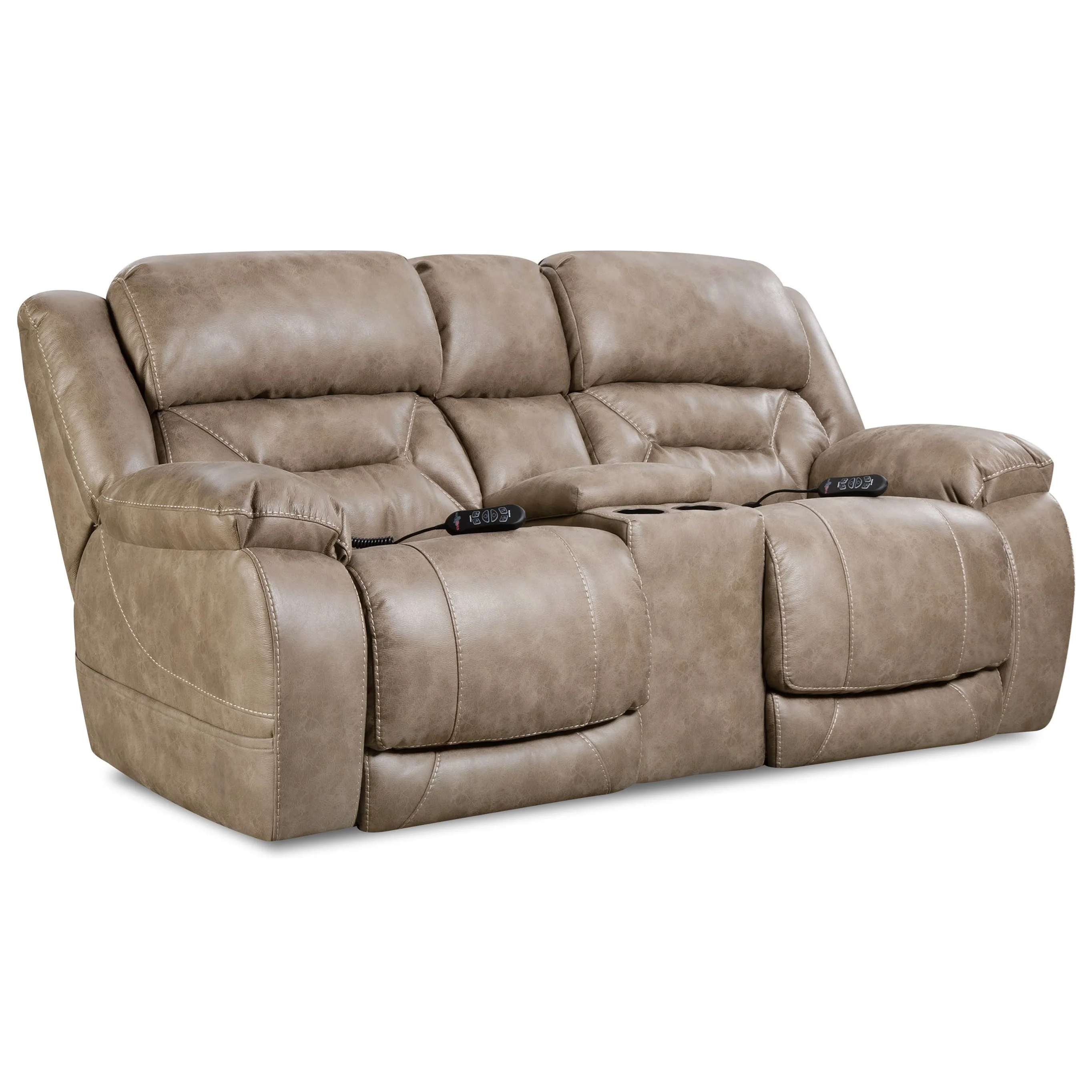 HomeStretch 158 1585717 Casual Power Reclining Console Loveseat